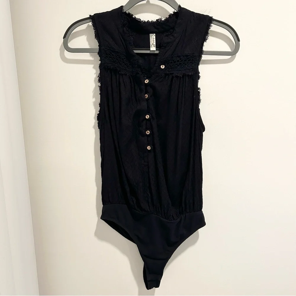 Free People Low Tide Bodysuit Navy Blue Size Small